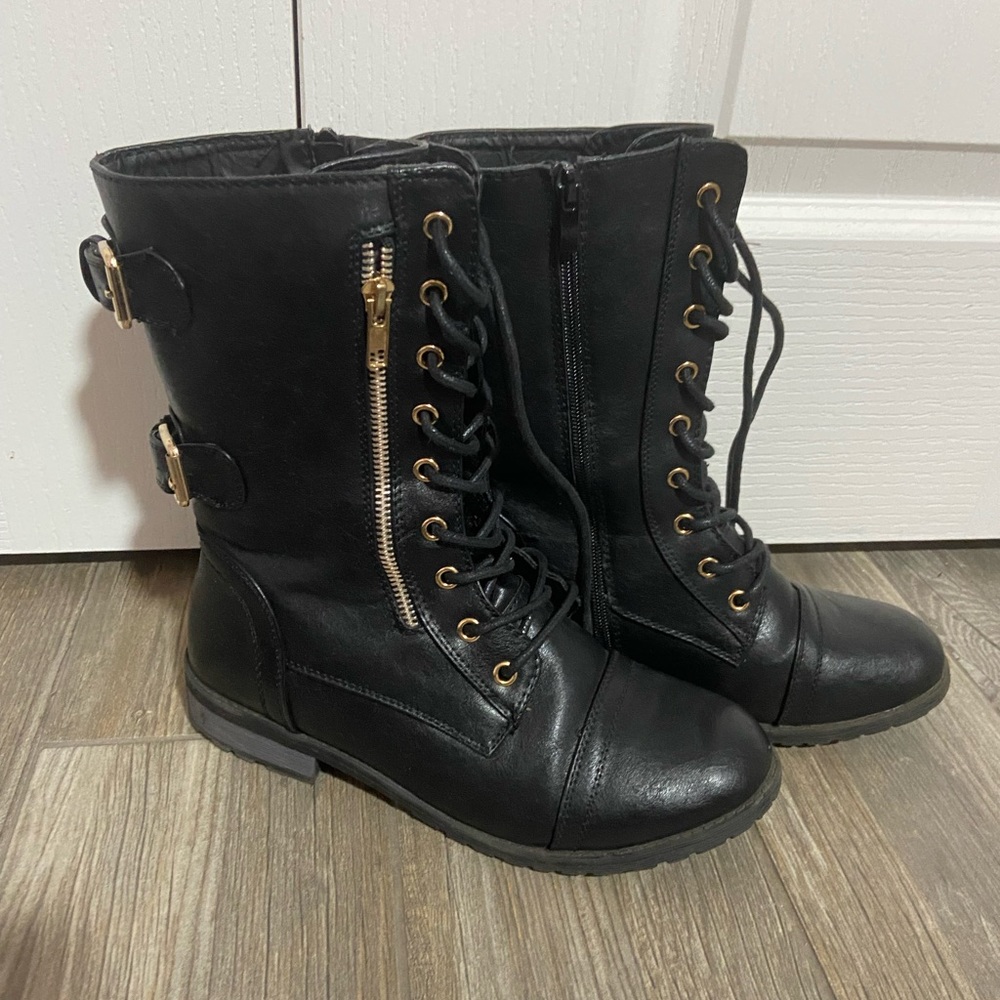 Womens Black Leather Boots